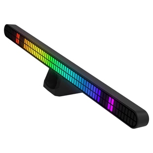 双排RGB拾音氛围灯声控音乐节奏灯电竞桌面摆件磁吸款车载拾音灯