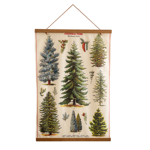 北欧风松树挂布咖啡店墙面装饰画文艺拍照道具ins风磁吸民宿挂画