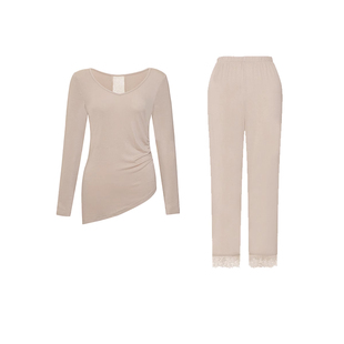 「LA」纯欲背影*原创蕾丝花边不规则设计睡衣可外穿秋冬女家居服