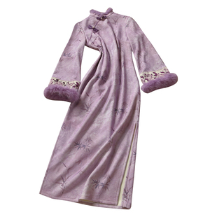 忆南栀过冬改良旗袍新中式女高级感小个子年轻款日常冬装加绒加厚