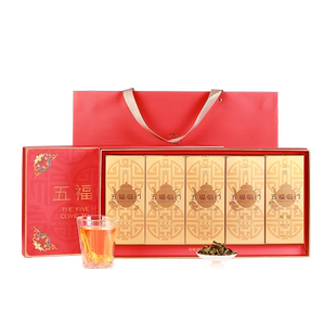 品品香福鼎白茶五福临门2024寿眉茶叶礼盒300g节日送礼长辈亲戚