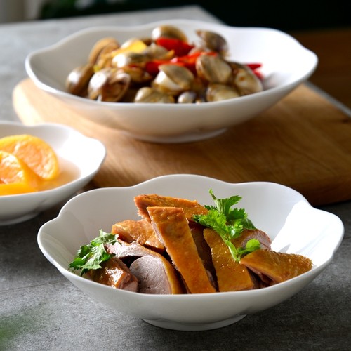 小盘子骨瓷7英寸深盘6寸盘子家用2025新款凉菜盘炒菜盘花边盘子白