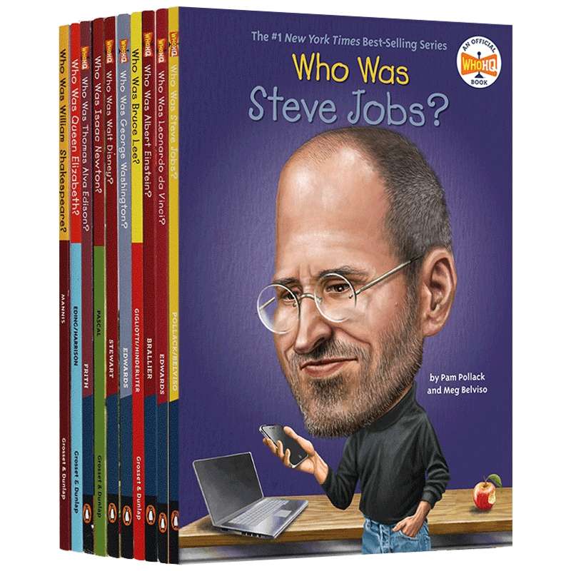 华研原版 Who Was名人传记10本 英文原版人物传记 谁是爱因斯坦 乔布斯 莎士比亚 中小学生儿童英语科普读物进口书籍whowas系列
