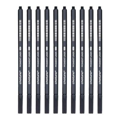 CHOTUNE 针管笔漫画设计图笔描图笔绘图笔勾线笔制图笔10支装黑色笔描边勾线套装