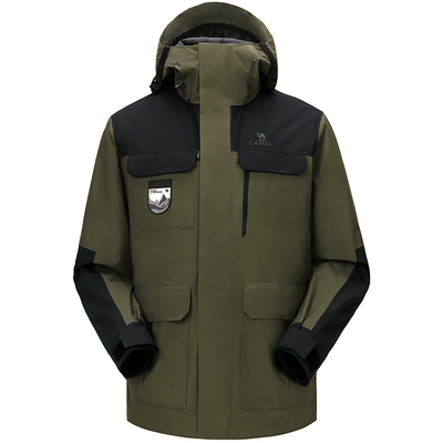 骆驼户外北风三合一冲锋衣男女抓绒可拆卸防风防水外套旅游登山服