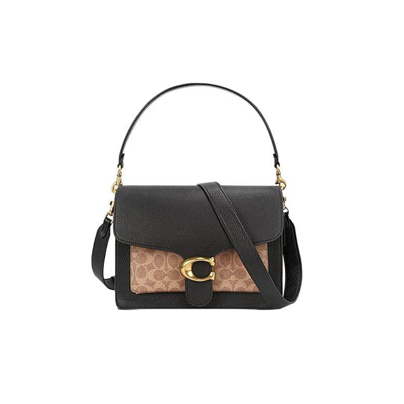 COACH/蔻驰 女士黑色皮质翻盖手提包单肩包79594B4NQ6 黑色 均码