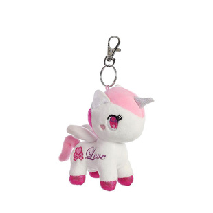 美国aurora world正版粉色独角兽公仔玩偶毛绒包挂件钥匙扣小挂饰