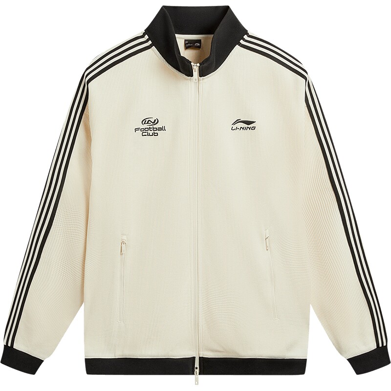 创宙 李宁华夫格外套女春季2026新情侣拉链卫衣复古美式上衣运动夹克男