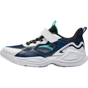 安踏男童鞋子儿童运动鞋夏季新款魔术贴网面透气轻便凌风跑步鞋