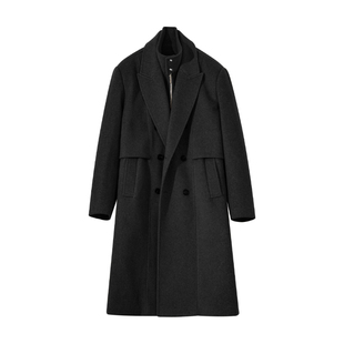 Hualun秋冬假两件毛呢外套男士中长款加厚大衣秋冬款保暖呢子外衣