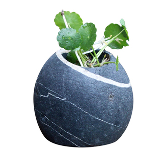 原石花器石头花盆花瓶创意插花禅意茶盘装饰铜钱草菖蒲原生态包邮