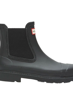 Hunter雨鞋男鞋防水防滑通勤中跟厚底切尔西雨靴水鞋晴雨两穿短靴