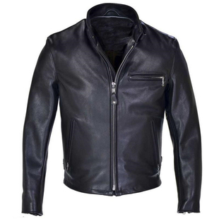 口碑好物重磅福利马皮致敬CafeRacer咖啡骑士立领皮夹克双向领口