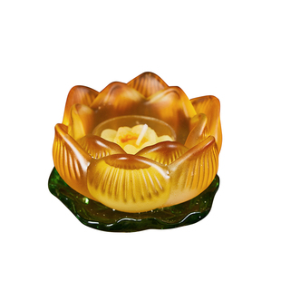 七彩莲花琉璃烛台莲花灯座酥油灯座供佛灯长明灯佛灯家用供灯7盏