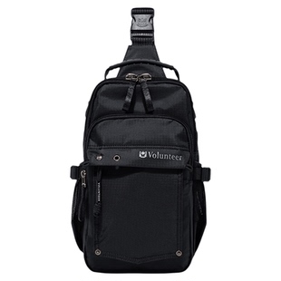 华朗迪尔男士斜挎包多口袋胸包防泼水户外休闲多功能双肩包单肩包