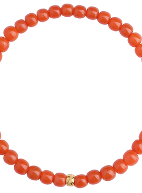 原创天然南红玛瑙手串柿子红单圈