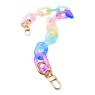 李莫愁手提腋下亚克力H家链条彩虹色糖果琥珀玳瑁改造替换肩带