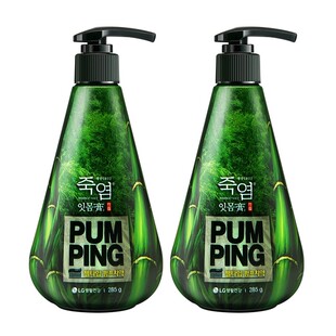 LG生活健康 竹盐牙膏清新薄荷香派缤按压式285g大容量