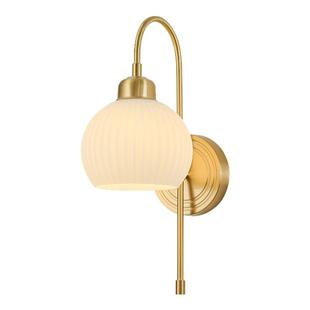 北欧全铜壁灯客厅电视背景墙卧室床头灯儿童房奶油风法式主卧墙灯