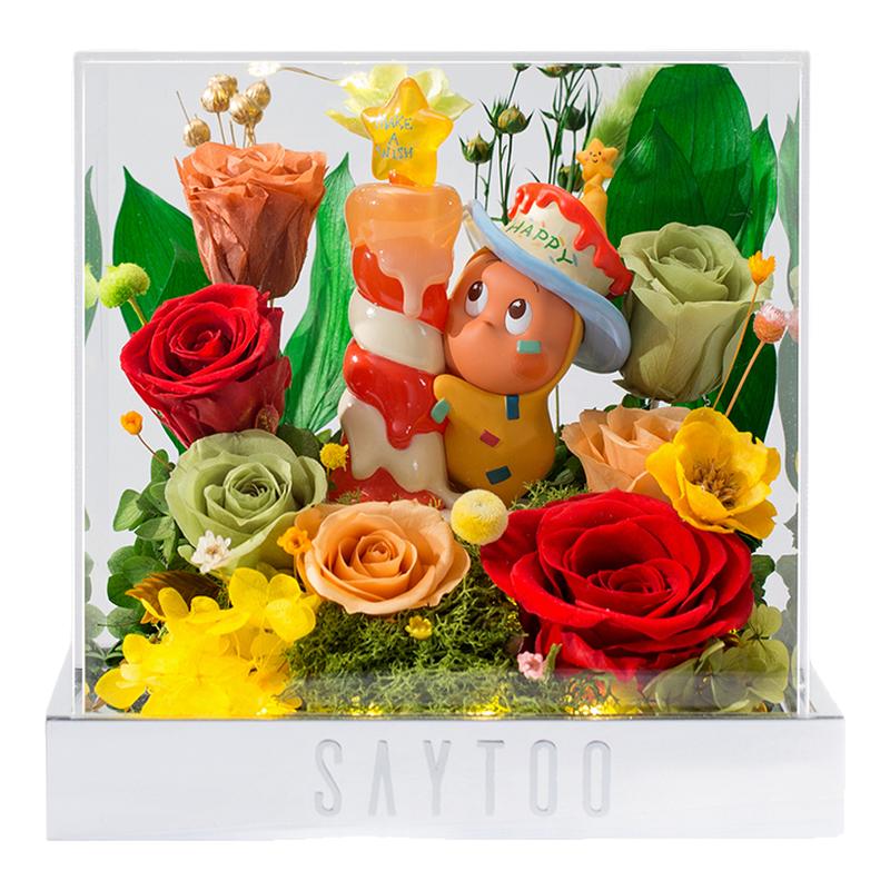 saytoo星星人永生花摆件花盒礼物