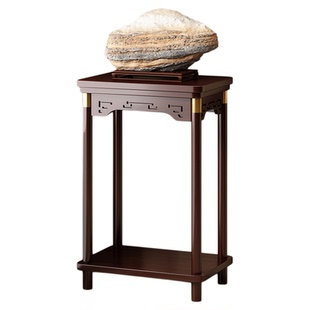 山水奇石摆放架假山造景摆件石头底座托架泰山石收藏实木展示架