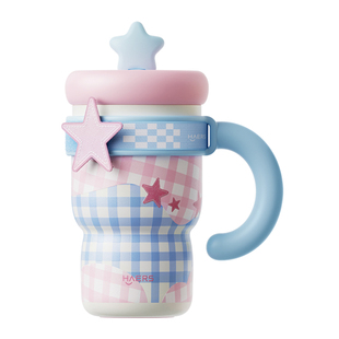 哈尔斯保温杯水杯女生高颜值陶瓷吸管杯杯子大容量生日三八节礼物