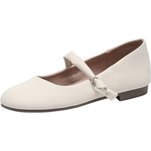 大东官方早春漂亮单鞋女2026春季新款法式玛丽珍鞋浅口女鞋平跟鞋