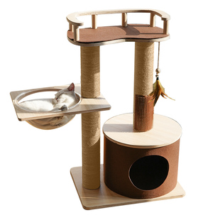 猫爬架猫窝猫树一体大型实木通天柱猫架子太空舱跳台猫咪用品大全
