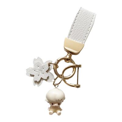 泡泡萌粒sp萌粒皮质汽车钥匙扣装饰可爱包包挂件礼物适用宝马