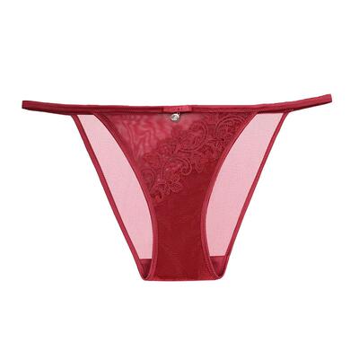 DonnaForte女士内裤性感半臀裤轻盈通透网纱丝绒水溶刺绣|Rhea