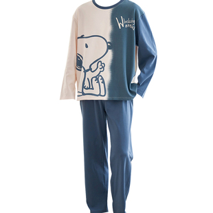 2025年新款男士睡衣春秋季纯棉长袖青少年男孩大码男童家居服套装