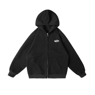 lemanism重磅摇粒绒灰色拉链连帽开衫卫衣外套男上衣情侣秋季潮牌