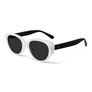 白色框猫眼墨镜女款高级感复古小框眼镜2026新款太阳镜女防紫外线