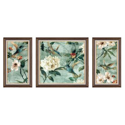 客厅装饰画美式复古三联壁画法式高级正品油画肌理沙发背景墙挂画