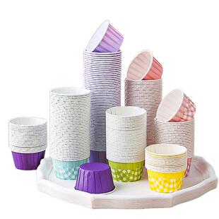 100个装卷口杯食品级纸杯烤箱耐高温烘焙圆形马芬杯子一次性纸托