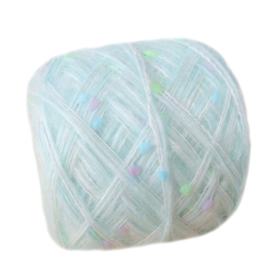 手工染线羊毛马海萌点点毛衣线棒针貂毛纱白色彩点编织围巾手混线