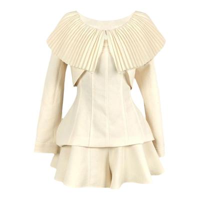 越南设计师百褶领上衣短裤套装