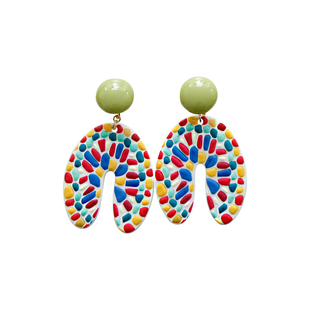 [田园度假风]清新复古气质显瘦樱桃彩虹爱心耳钉无痛感蚊香盘耳夹