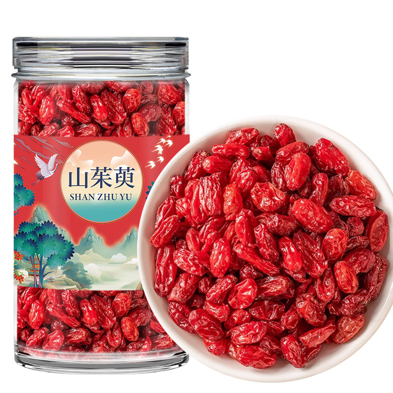 山茱萸中药材正宗山萸肉泡茶泡水喝去核的功效与作用非野生山芋肉