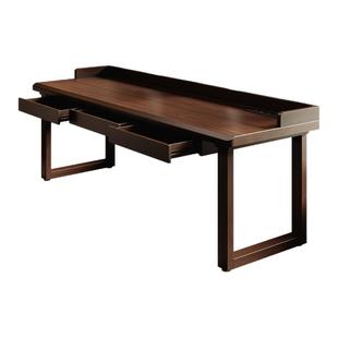 全实木双人书桌2026款中古风家用办公写字工作台卧室带抽屉桌子