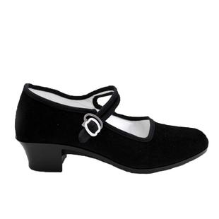 老北京布鞋女鞋跳舞高跟黑红广场舞鞋舞蹈鞋礼仪鞋平绒一代鞋包邮