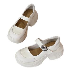 红蜻蜓厚底玛丽珍鞋2025夏季新款女鞋超火松糕黑色单鞋学院风皮鞋