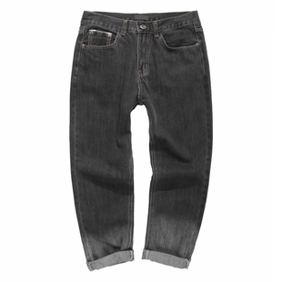 兔先森超火cec裤子男宽松ins风春秋牛仔裤复古潮流渐变色直筒长裤