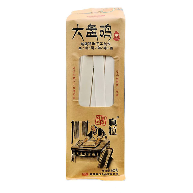 真拉新疆手工大盘鸡宽拉面800g