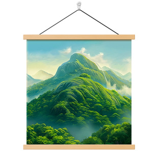 青山图玄关装饰画现代简约客厅餐厅背景墙挂画有山无水靠山画壁画