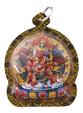 红财神西藏手绘擦擦立体唐卡项链