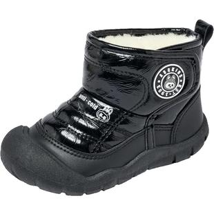 Abckids断码清仓童鞋冬季加绒靴男女童靴子中小童拉布布棉靴