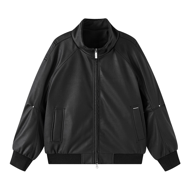 MindBridgePU皮立领轻薄羽绒服