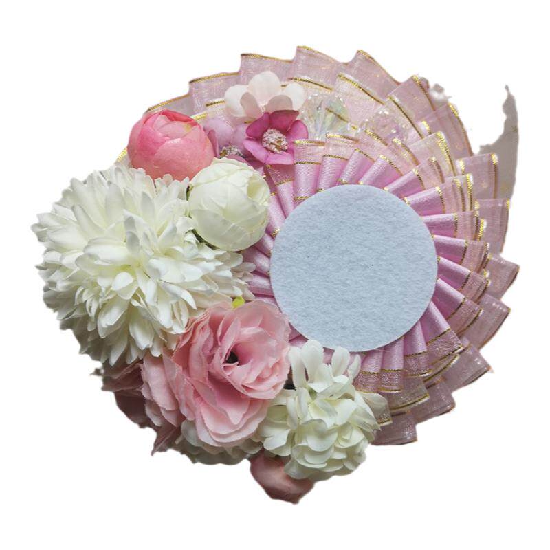 原创设计5cm6cm7cm浅粉白色花朵吧唧托痛包填充物Lolita徽章托花