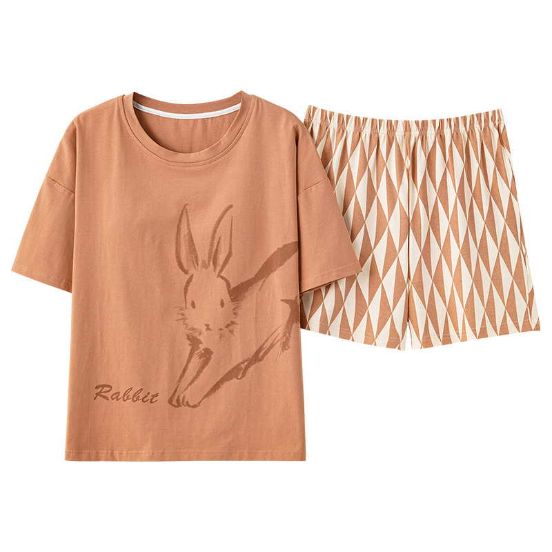 睡衣女士夏季自带胸垫家居服短袖